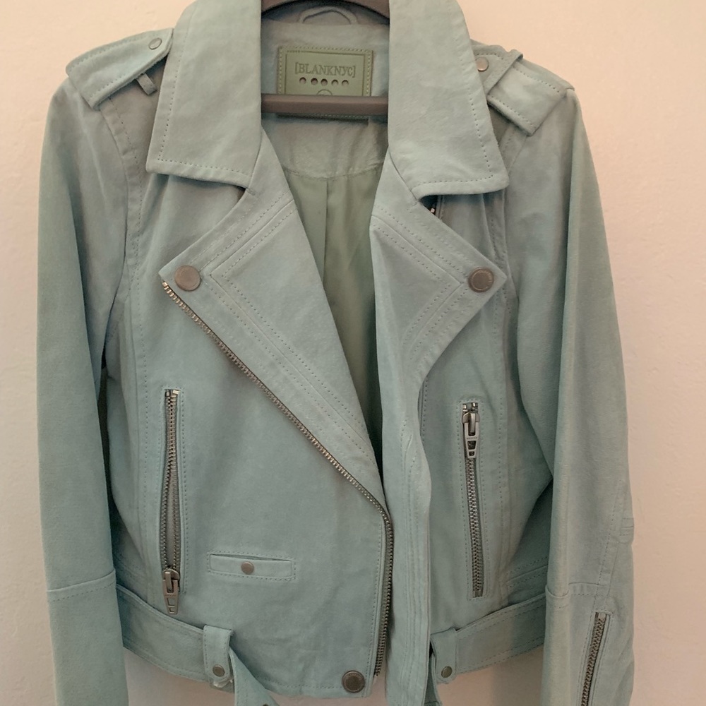 Blank NYC Seafoam Suede Jacket